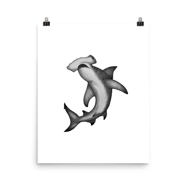 Hammerhead Shark Pencil Drawing Print No. 4